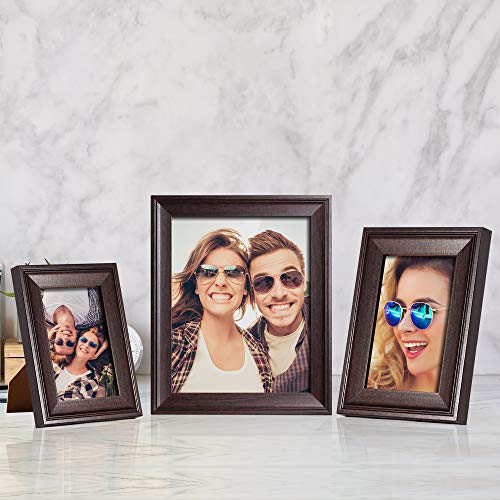iRahmen 8x10 Picture Frame Set of 4, Dark Brown Vintage Photo Frame with Real Glass, 8 x 10 Frames for Wall Mount and Tabletop Display - Image 5