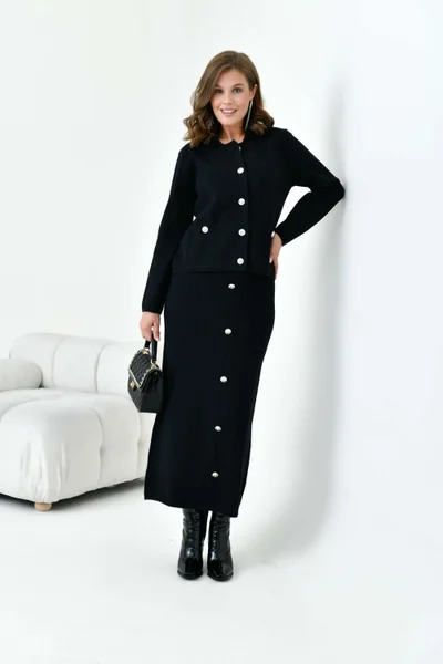 Garmi Women's Buttoned Two Piece Suit Black