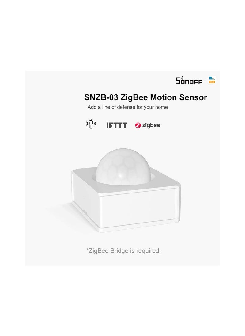 ماركة غير محددة - حساس حركة SNZB-03 ZigBee - كاشف حركة لاسلكي لتنبيهات المنزل وتفعيل الإضاءة، يتطلب جسر Zigbee، يتضمن بطاريات، مثالي للممرات، الحمامات، والمطابخ. - Image 1