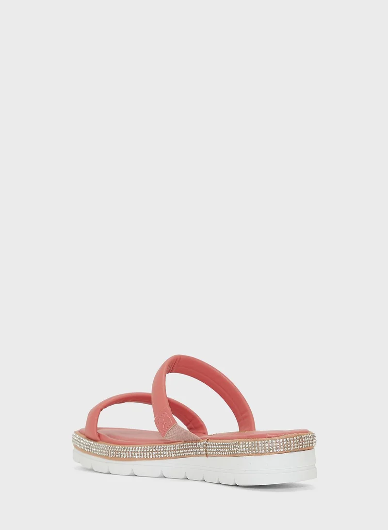 VIZZANO Lillian Multi Strap Low Heel Wedge Sandals