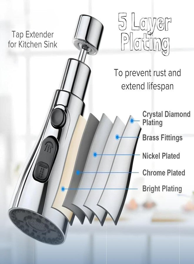 Phueut Kitchen Sink Faucet Extender, Flexible Tap Extension, Easy Access Sprayer, Handheld Steam Cleaner, Pressurized (Black Silver), Standard - Image 3