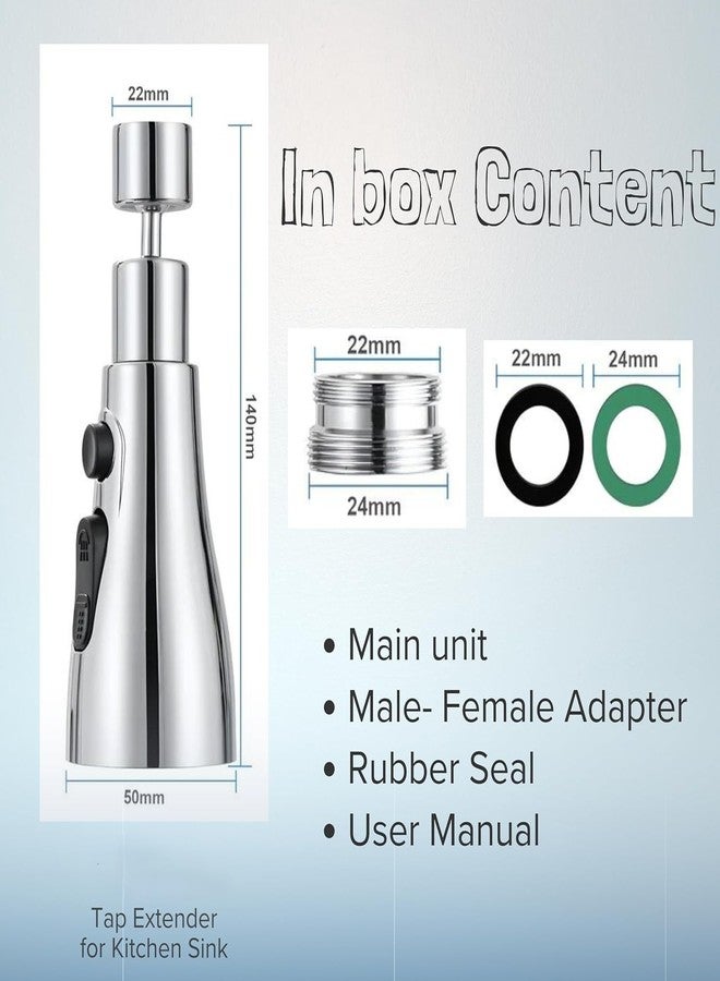Phueut Kitchen Sink Faucet Extender, Flexible Tap Extension, Easy Access Sprayer, Handheld Steam Cleaner, Pressurized (Black Silver), Standard - Image 2