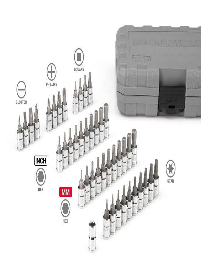TEKTON 1/4 Inch Drive Hex, Torx, Phillips, Slotted, Square Bit Socket Set with Case (44-Piece) | SHB90302 - Image 2