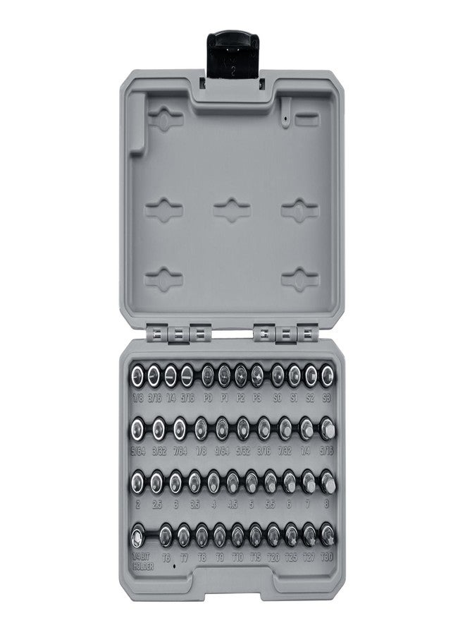 TEKTON 1/4 Inch Drive Hex, Torx, Phillips, Slotted, Square Bit Socket Set with Case (44-Piece) | SHB90302 - Image 1