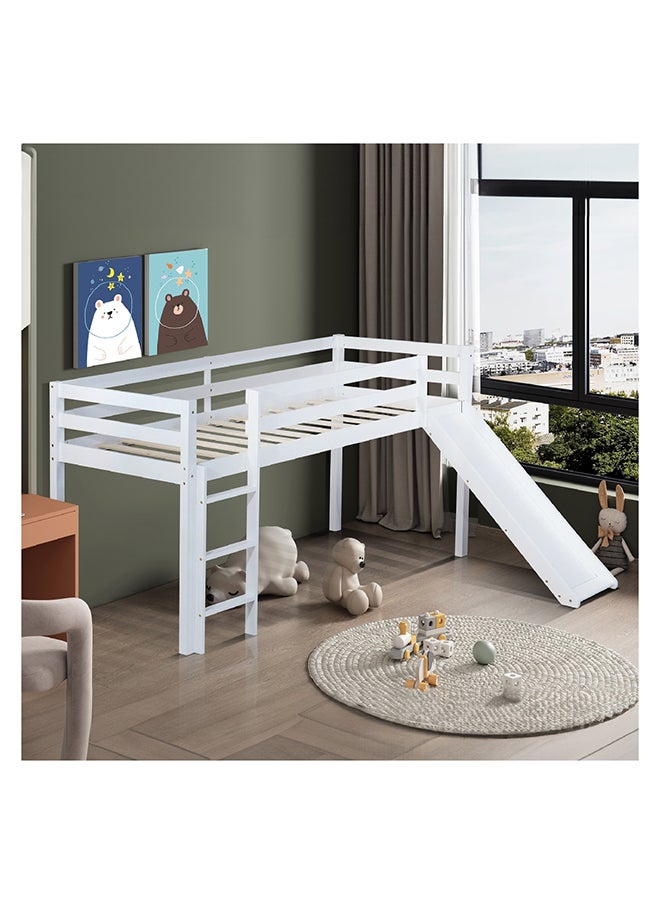 Home Box Vanilla Loft Single Bed with Slide and Climbing Ladder 219 x 113 x 98 cm  - Image 2