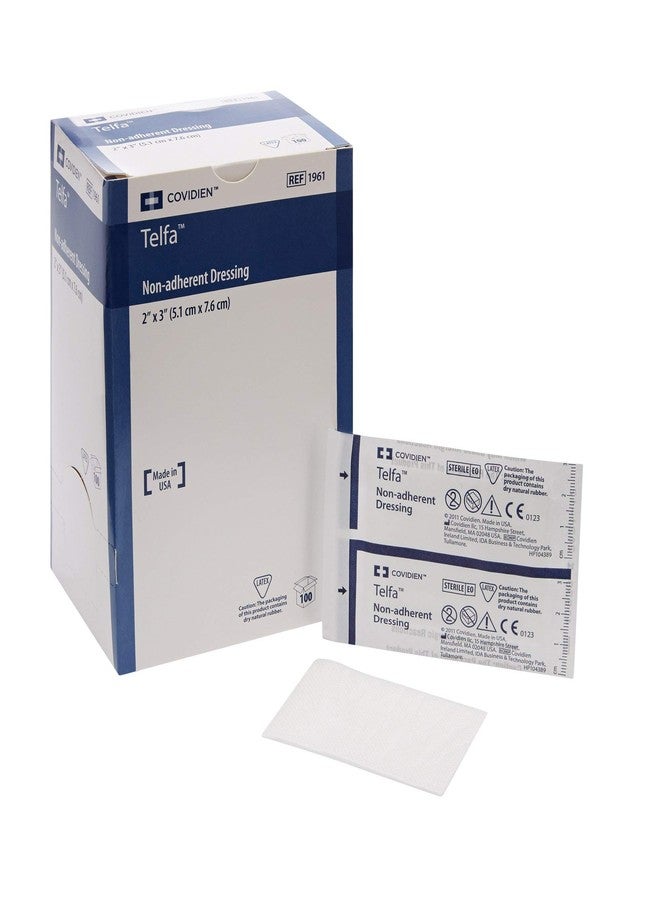 Covidien 1961 Telfa Non-Adherent Pad, Sterile, 2" x 3" Size, Pack of 100 - Image 1