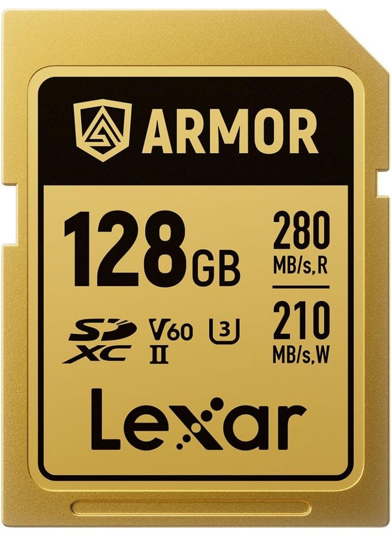 ليكسار ARMOR SD 128GB Gold Pro 280MB/s V60 128 GB - Image 1