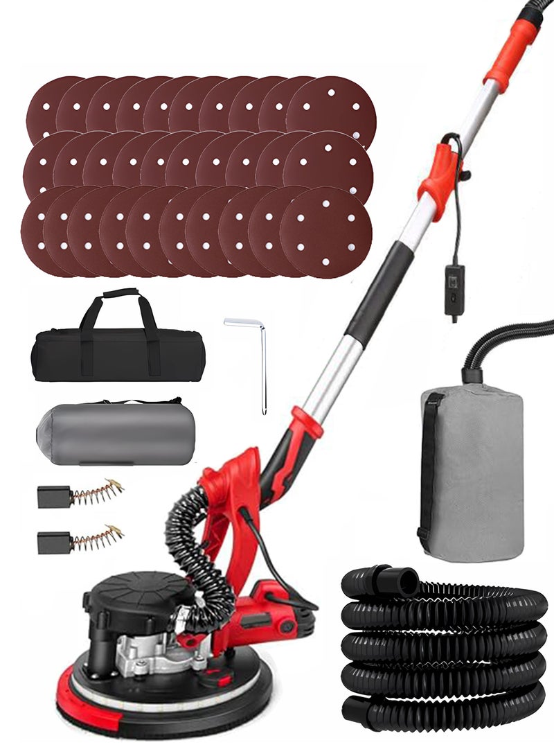 WAMIT Drywall Sander with Vacuum Dust Collector,1980W Sander Tool with 6 Variable Speed 1100-2700RPM, Drywall Sander Electric Sander Tool,Extendable Handle, LED Light,50pcs Sanding Discs, Red - Image 1