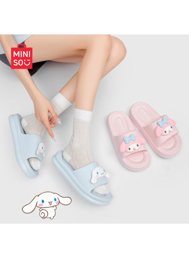 Miniso Women's Slippers, Home Indoor Shoes, Comfortable Feel, New Cute All-season Slippers, Yuguigou Blue, Size 40-41 - Image 1