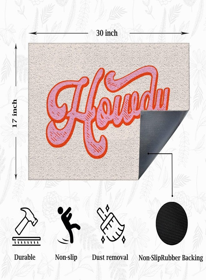 Supwhd Preppy Pink Howdy Welcome Mats Outdoor, Western Door Mat Doormat Outdoor Indoor Entrance Front Door Mat, Pink Western Decor, 17x30 - Image 5
