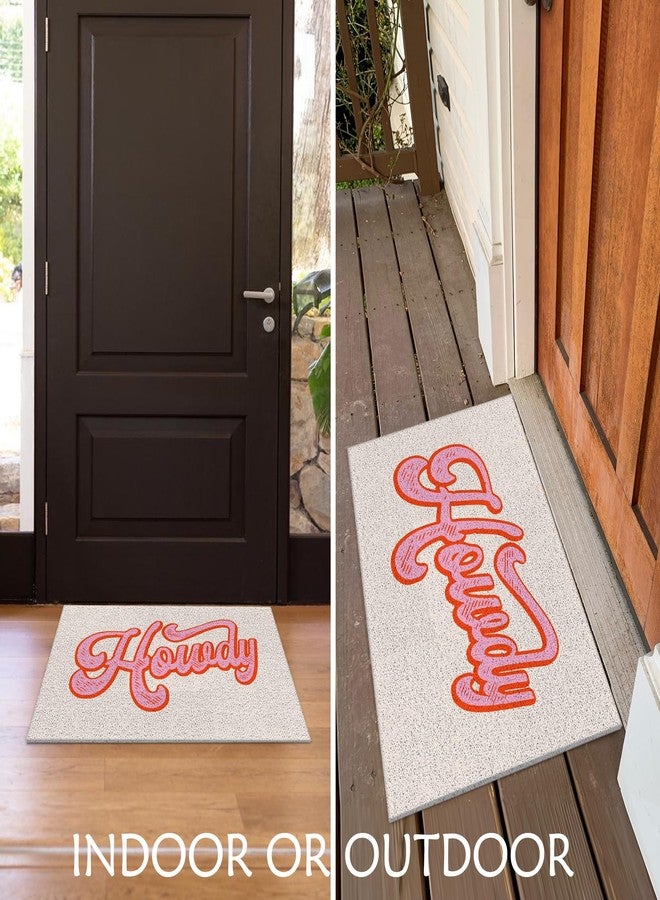 Supwhd Preppy Pink Howdy Welcome Mats Outdoor, Western Door Mat Doormat Outdoor Indoor Entrance Front Door Mat, Pink Western Decor, 17x30 - Image 2