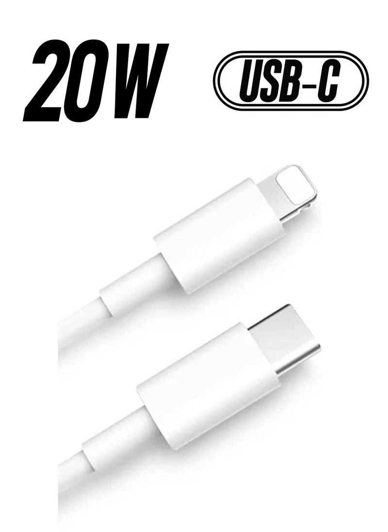 Generic - USB C to Lightning Cable 20W Fast Charging [MFi Certified] Compatible with iPhone 13 Pro Max/12/11 Pro/X/XS/XR/8 Plus/AirPods Pro, 1M, White - Image 1