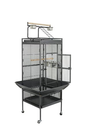 Wrought Iron Bird Cage with Stand, Large Bird Cage with Rolling Stand Parrot Chinchilla Finch Cage Macaw Conure Cockatiel Cockatoo Pet, 155x45.5x64.5cm - pzsku/ZFEF47D17BA2DBBCAF9D6Z/45/_/1718850296/1bec5611-3906-4fd5-ac86-d828490908ce
