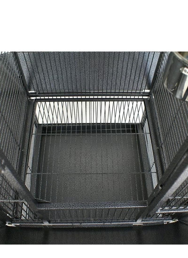 Wrought Iron Bird Cage with Stand, Large Bird Cage with Rolling Stand Parrot Chinchilla Finch Cage Macaw Conure Cockatiel Cockatoo Pet, 155x45.5x64.5cm