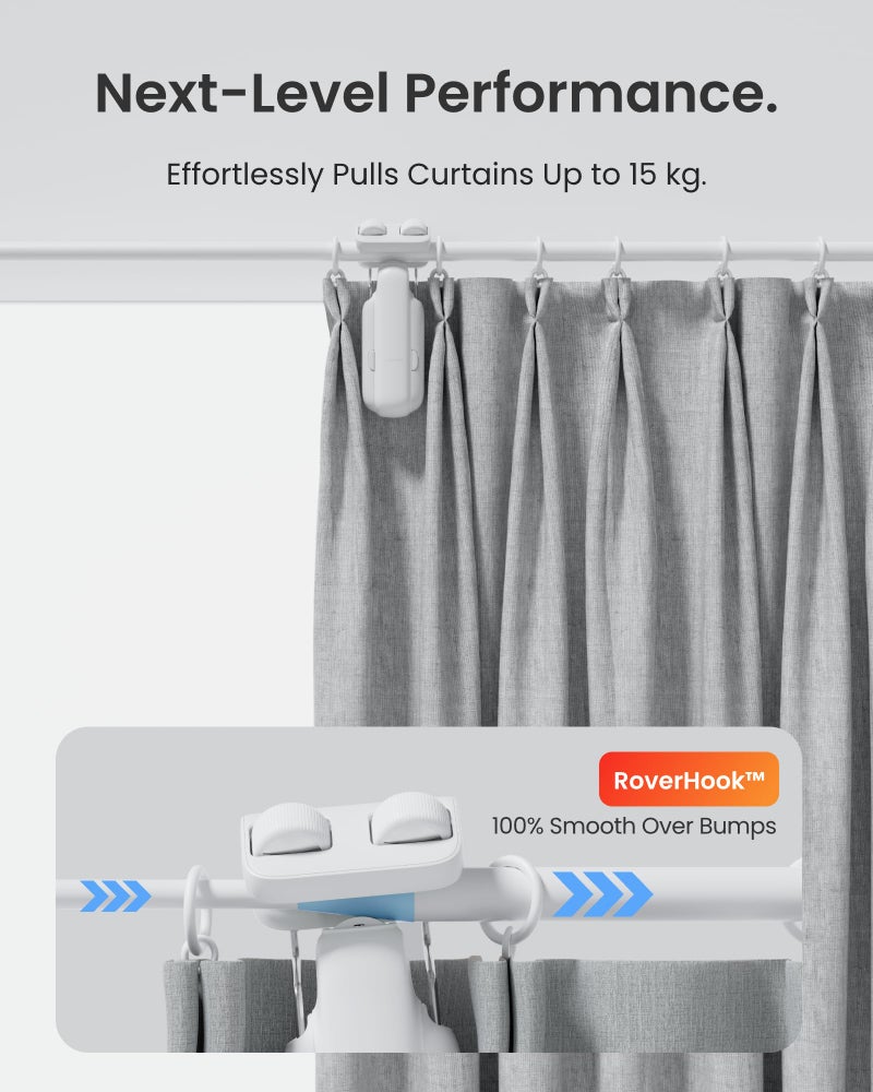 SwitchBot 2025 Automatic Curtain Opener 3 Rod-Bluetooth Remote Control, WiFi&Smartphone Control, Upgraded High-Performance, Add Hub to Compatible with Alexa, Google Home, HomeKit - Image 3