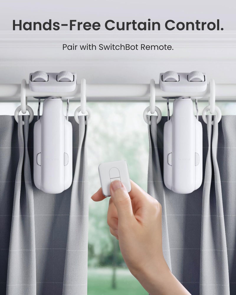 SwitchBot 2025 Automatic Curtain Opener 3 Rod-Bluetooth Remote Control, WiFi&Smartphone Control, Upgraded High-Performance, Add Hub to Compatible with Alexa, Google Home, HomeKit - Image 2