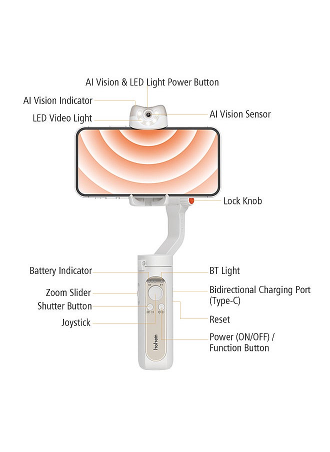 Hohem iSteady V2 3-Axis AI Smart Tracking Palm Gimbal Handheld Smartphone Stabilizer Gesture Control