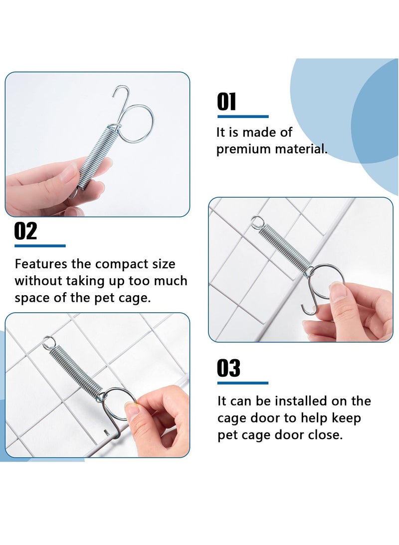 20 Pieces Spring Cage Latch Door Spring For Hamster Cages Hook Metal Finger Pet Wire Cage For Fixing Birds Bunny Rodents  Hamster Parrot Dog Door - Image 2