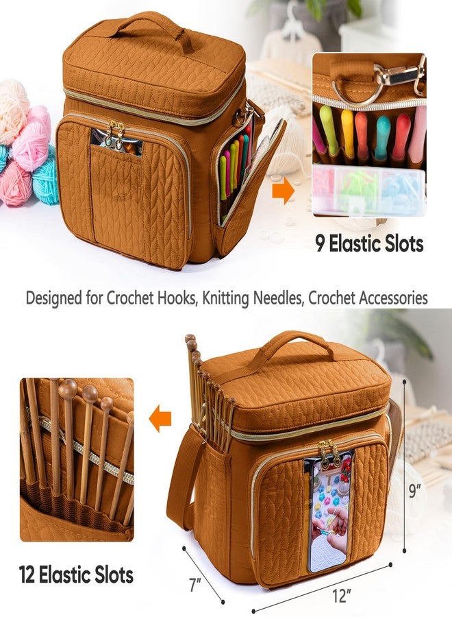 MYBAGZING Crochet Bag Organizer - Yarn Bags for Crocheting - Crochet Storage Bag with Pockets for Crochet Hooks, Crochet Accessories - Yarn Organizers - Yarn Holders for Crocheting - Knitting Bags - Image 5
