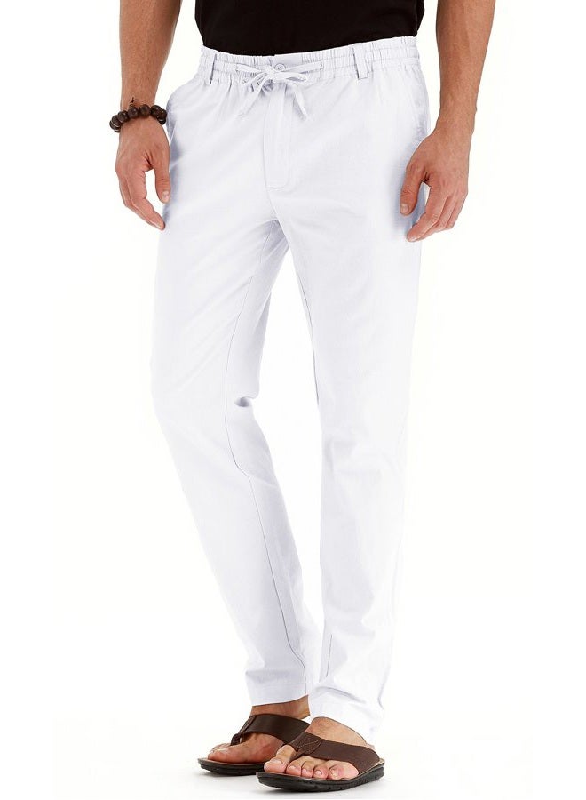 Sailwind Men's Drawstring Linen Pants Casual Summer Beach Loose Trousers - Image 3