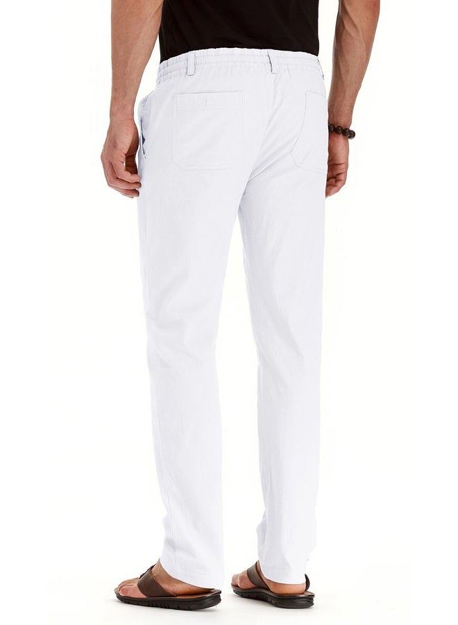 Sailwind Men's Drawstring Linen Pants Casual Summer Beach Loose Trousers - Image 2