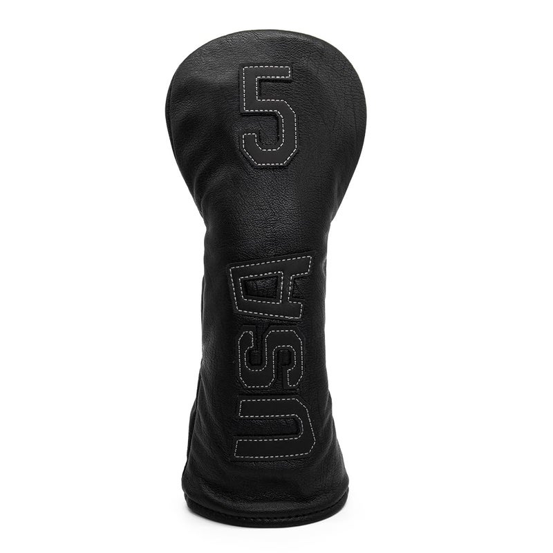 barudan golf Black with White Siitching USA Golf Headcover 5 Wood Head Cover Headcover Fits for All Brand 1pc for 5Wood - Image 2
