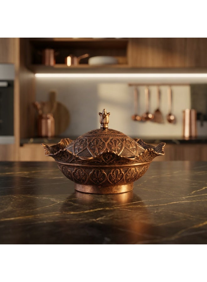 سكرية زاماك بالطراز العثماني مع غطاء - لون أحمر برونزي ساحر وتصميم أنيق، صناعة تركية - Image 3