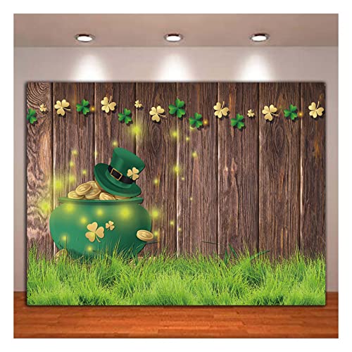 XLL Happy St Patrick's Day Photography Backdrops 5x3ft Vinyl Lucky Irish Shamrock Board Baby Shower Birthday Party Photo Background - Image 1