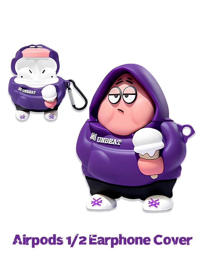 Undefined Bluetooth Headset Air Pods 1/2 Generation Protective Case - SpongeBob SquarePants Protective Case - Silicone Drop Resistant Waterproof Case - Purple  - Image 1