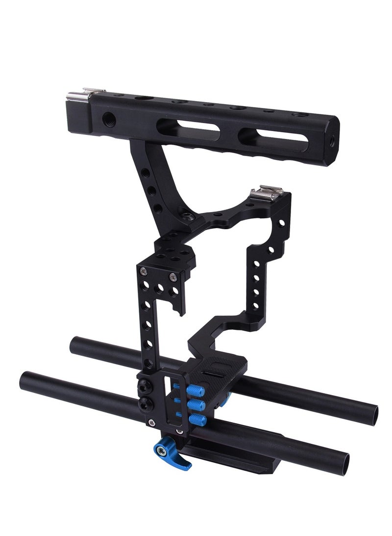 PULUZ Camera Cage Handle Stabilizer for Sony A7 & A7S & A7R, A7 II & A7R II & A7S II, A7R III & A7S III, A7R IV, A6000, A6500, A6300, Panasonic Lumix DMC-GH4
