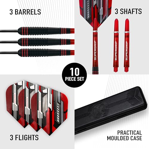 Harrows Ace Rubber Brass Steel Tip Darts Set 20g, 22g, 24g & 26g - Includes Supergrip Shafts, Micron Marathon Flights & Convenient Travel Case 22g - Image 3