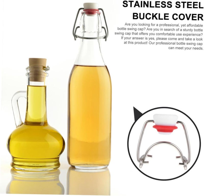 Cabilock 6pcs Swing Top Lids for Glass Beer Bottles Leakproof Flip Caps Reusable Beverage Stoppers Easy to Clean for Homemade Drinks Replacement Swing Caps - Image 4