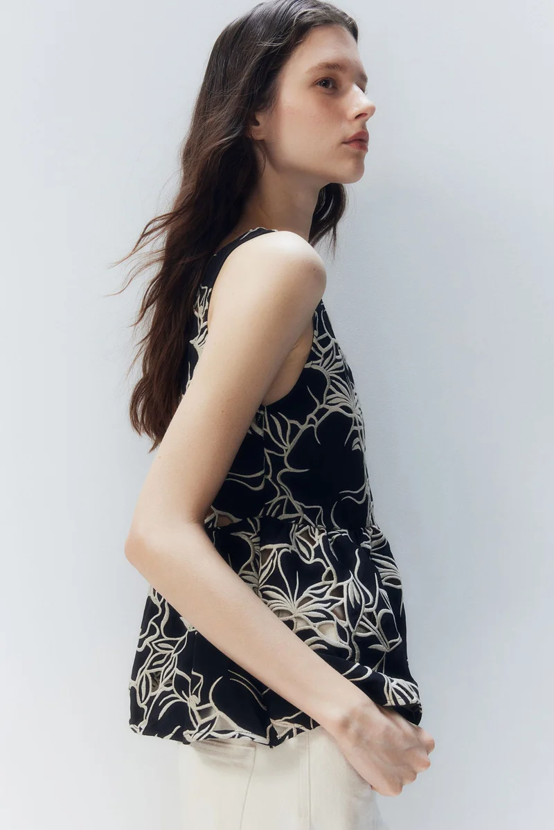 H&M Embroidered vest top