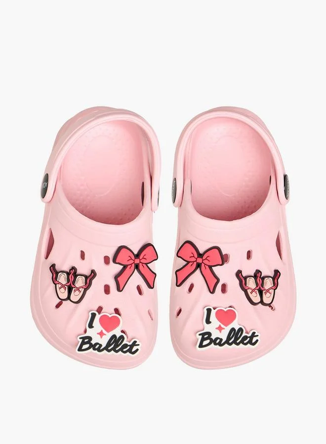 أكوا Girls Bow Applique Clogs