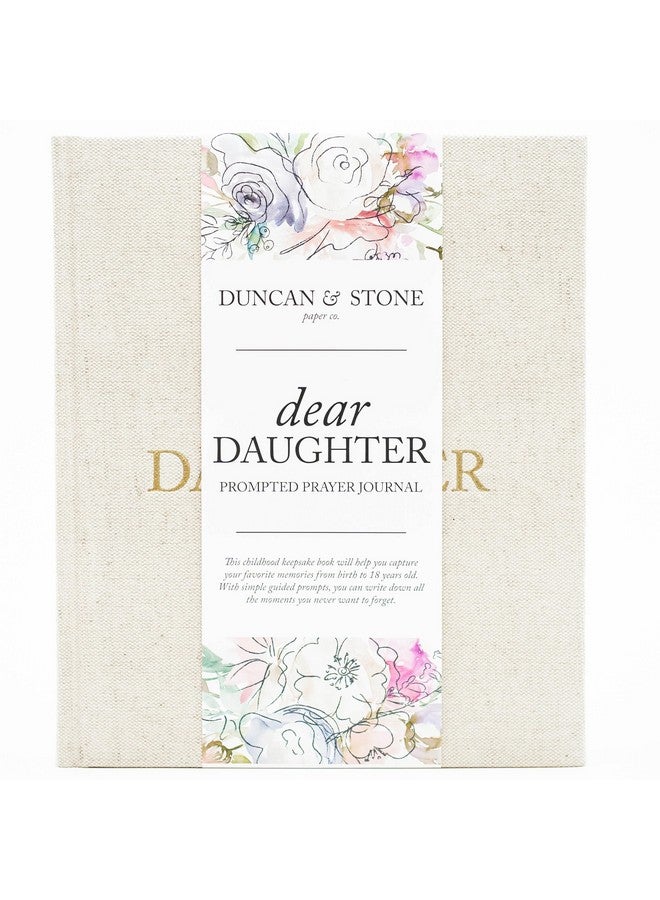 DUNCAN & STONE PAPER CO. دفتر مذكرات الأم وابنتها - دفتر مذكرات ابنتي المتين - كتاب ذكريات الطفل من الكتان - هدايا فريدة للابنة (كريم، 230 صفحة) - Image 1