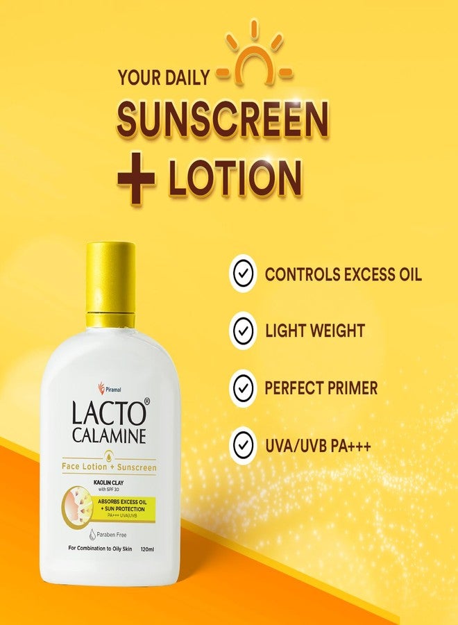 Lacto Calamine Sunscreen Lotion with SPF 30 | 120ml |UVA + UVB PA+++ | Kaolin Clay & Zinc Oxide | Daily Face Moisturizer For Oily Skin | Lightweight & Non-Greasy | Face & Body Lotion (Pack of 2) - Image 5