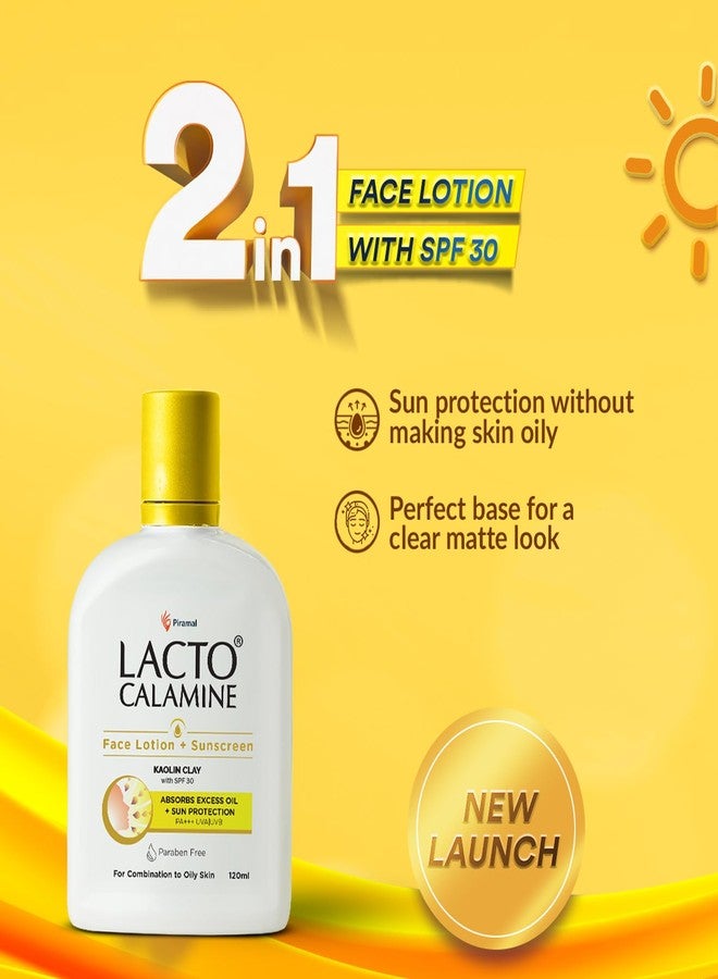 Lacto Calamine Sunscreen Lotion with SPF 30 | 120ml |UVA + UVB PA+++ | Kaolin Clay & Zinc Oxide | Daily Face Moisturizer For Oily Skin | Lightweight & Non-Greasy | Face & Body Lotion (Pack of 2) - Image 3