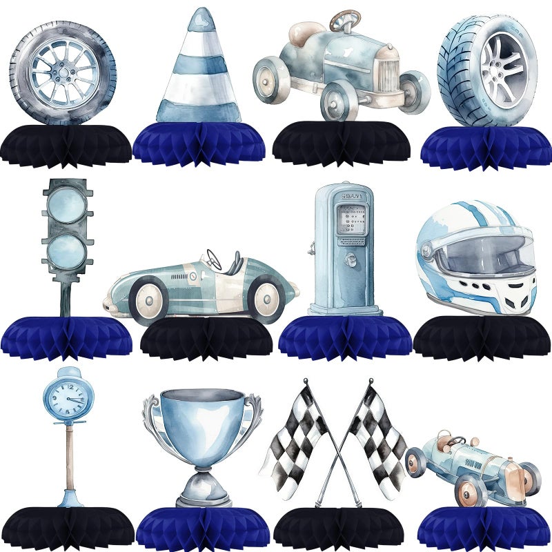 HaPiBiDesign Race Car Party Decorations Honeycomb Centerpieces for Racing Birthday Decor Race Car Table Decoration for Kids - Image 2