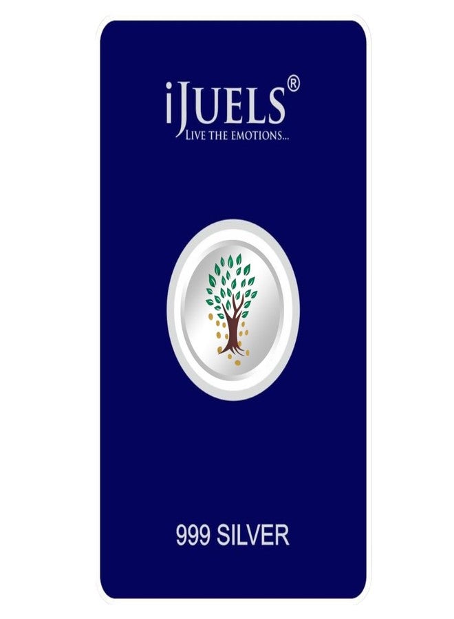 iJuels 999 Purity BIS Hallmarked and Certified Pure Silver 1 Gram Silver Coin with certificate of Authenticity I Available in different designs (Kalpvraksh tree)