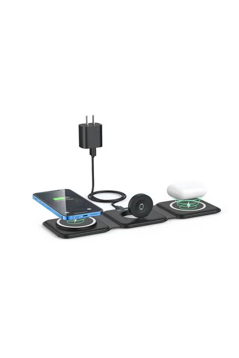 Cool Baby Magnetic Wireless Charger for iPhone,Fodable 3 in 1 Charging Station for Multiple Apple Devices,Wireless Fast Charging Stand for Mobile Phone Watch Earphones - Image 1