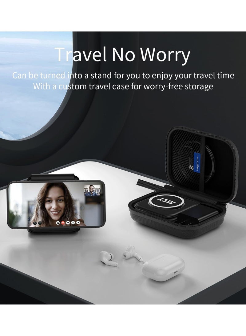 Cool Baby Magnetic Wireless Charger for iPhone,Fodable 3 in 1 Charging Station for Multiple Apple Devices,Wireless Fast Charging Stand for Mobile Phone Watch Earphones - Image 3