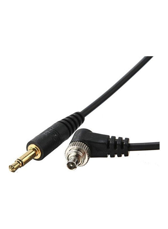 NIBEMINENT 3.5mm Plug Cable Cord with Screw Lock for Studio Flash Light Black - Image 2