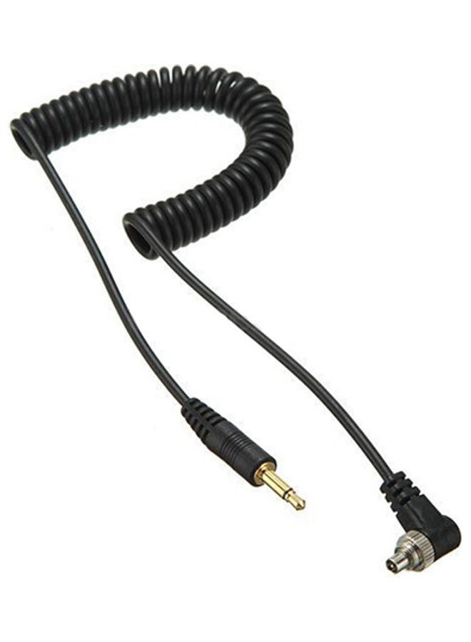NIBEMINENT 3.5mm Plug Cable Cord with Screw Lock for Studio Flash Light Black - Image 1