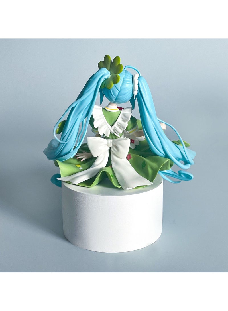 general Hatsune Miku Clover Fairy Figure - 15cm Collectible PVC Statue Lucky Clover Theme Anime Figurine for Desktop Decoration & Fans - Image 2