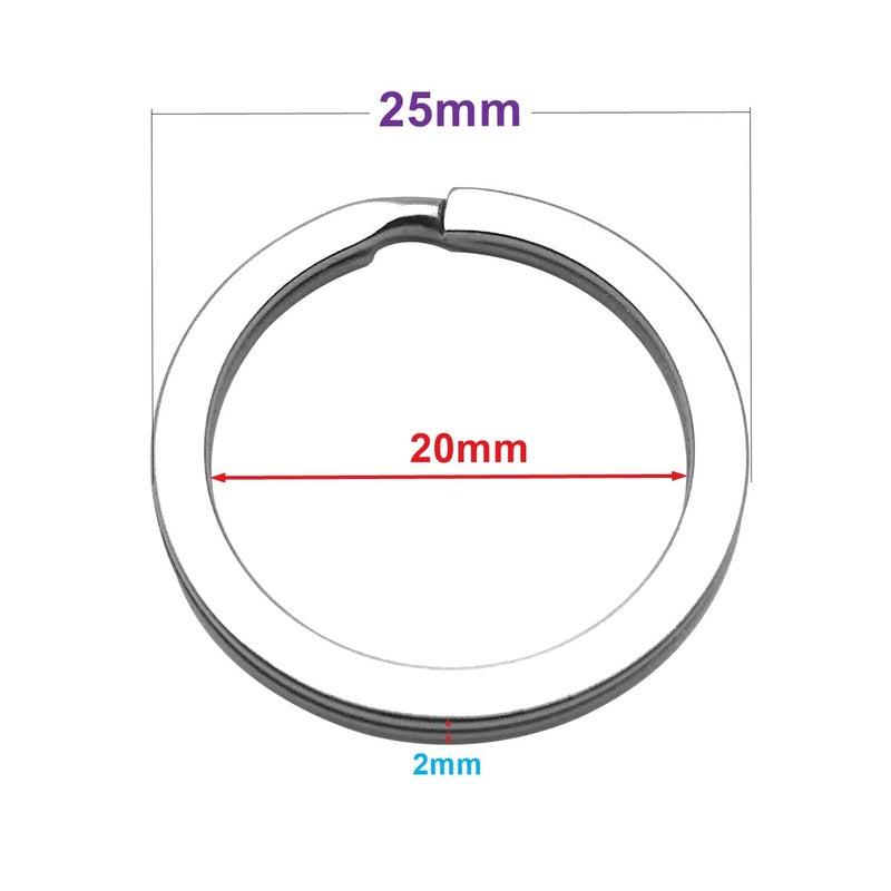ZoloAJay 20 Pack Key Ring Keychain 1 Inch 25mm Diameter Metal Flat Split Key Chains Rings for Home Car Dog Tag Office Lanyards Keys Attachment Silver - Image 4