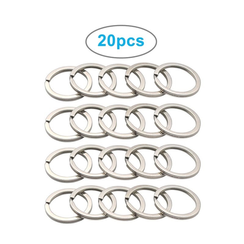 ZoloAJay 20 Pack Key Ring Keychain 1 Inch 25mm Diameter Metal Flat Split Key Chains Rings for Home Car Dog Tag Office Lanyards Keys Attachment Silver - Image 2