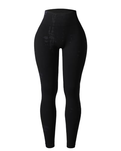 AUROLA Serpent 2 Pieces Pack Set Seamless Scrunch Workout Leggings for Women Active Gym PantsPack Black Water BlueM - Image 3
