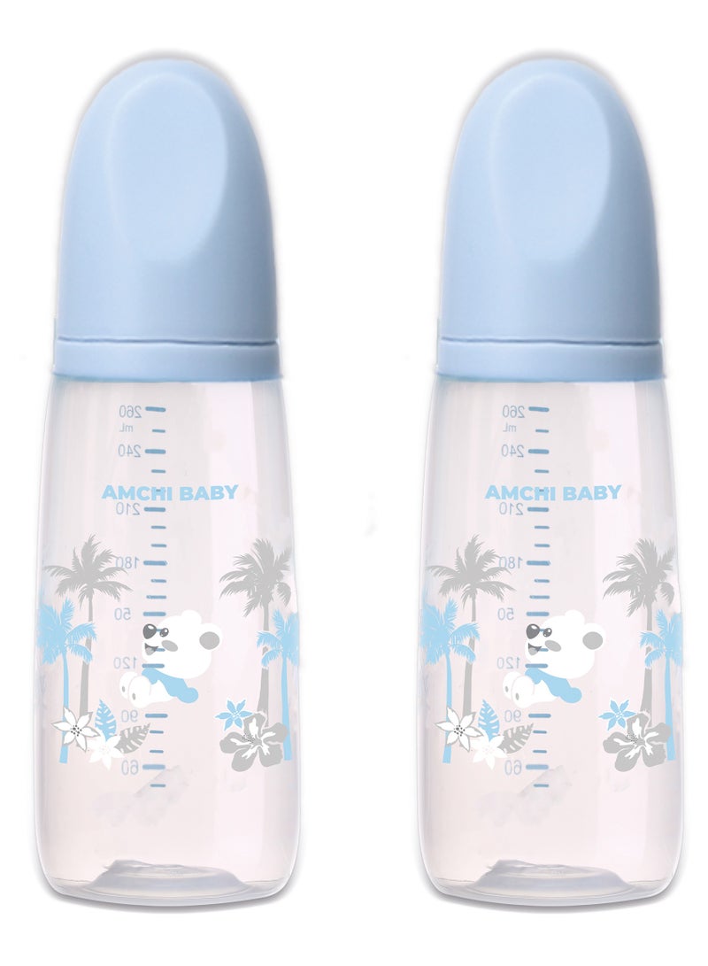 أمتشي بيبي زجاجة رضاعة ب 260 مل للأطفال من 0 أشهر فما فوق- 2 قطعة - Image 1