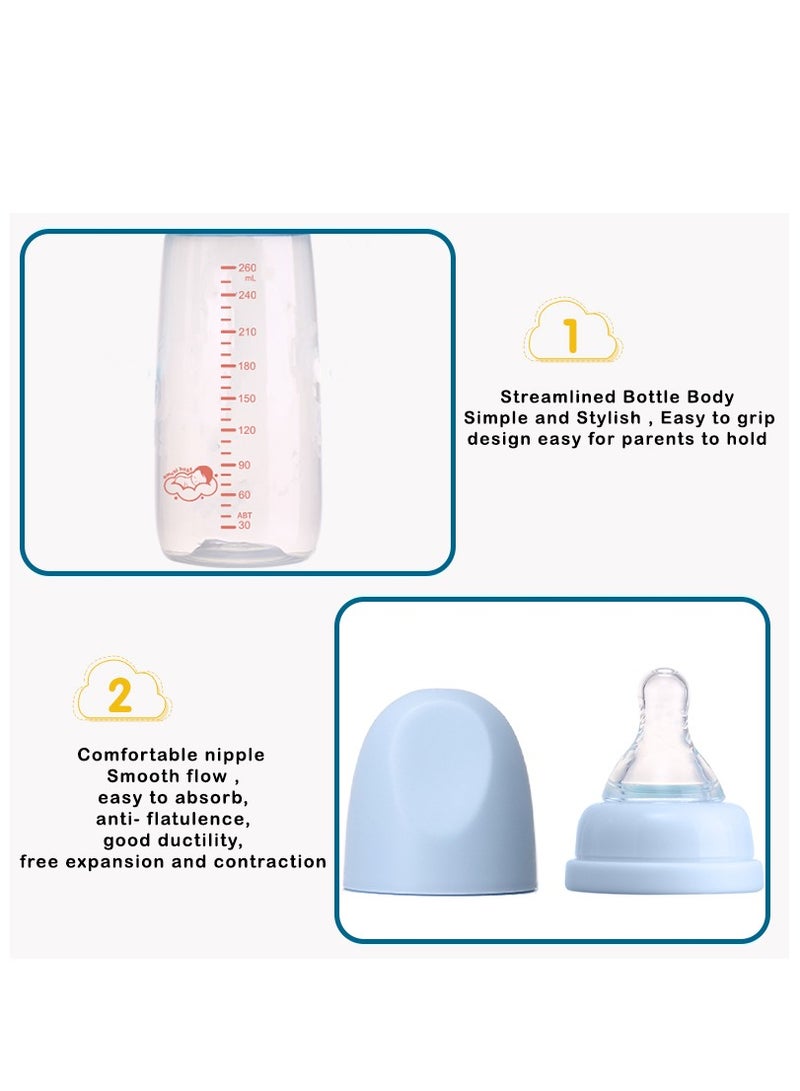 أمتشي بيبي زجاجة رضاعة ب 260 مل للأطفال من 0 أشهر فما فوق- 2 قطعة - Image 3