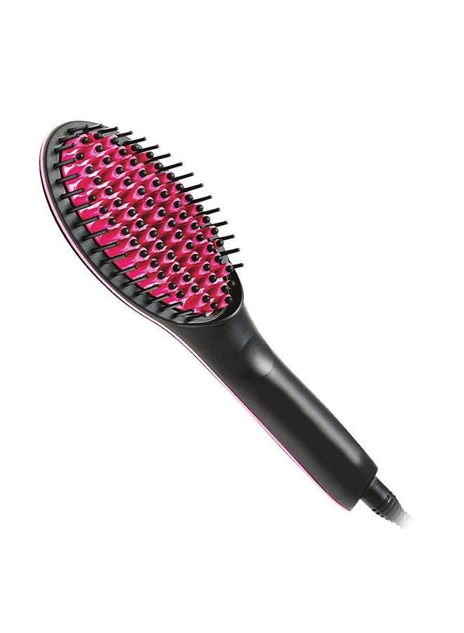 NIBEMINENT Electric Hair Straightener Brush With LCD Screen Black/Red - Image 1